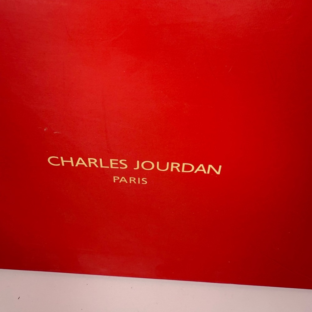 Charles Jourdan Paris Black Leather Ankle Strap Peep Toe Heels Bow Detail 8.5M - Picture 12 of 13